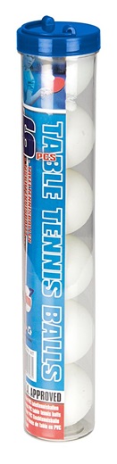 Tafeltennisballen Wit in koker - 6 stuks